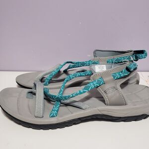 Ron Jon  NWT Surf Shop Aqua Gray Women's Strapped Sandals Sz 9
